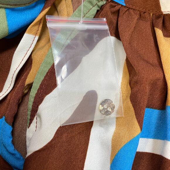 August Sky for Anthropologie Womens Abstract Print Long Sleeve Blouse Top Size S - Picture 5 of 6